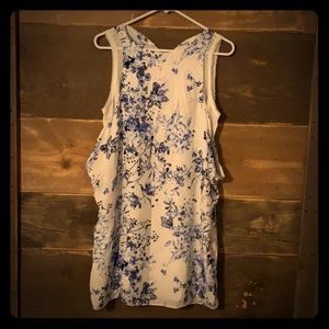 Blue and white dress